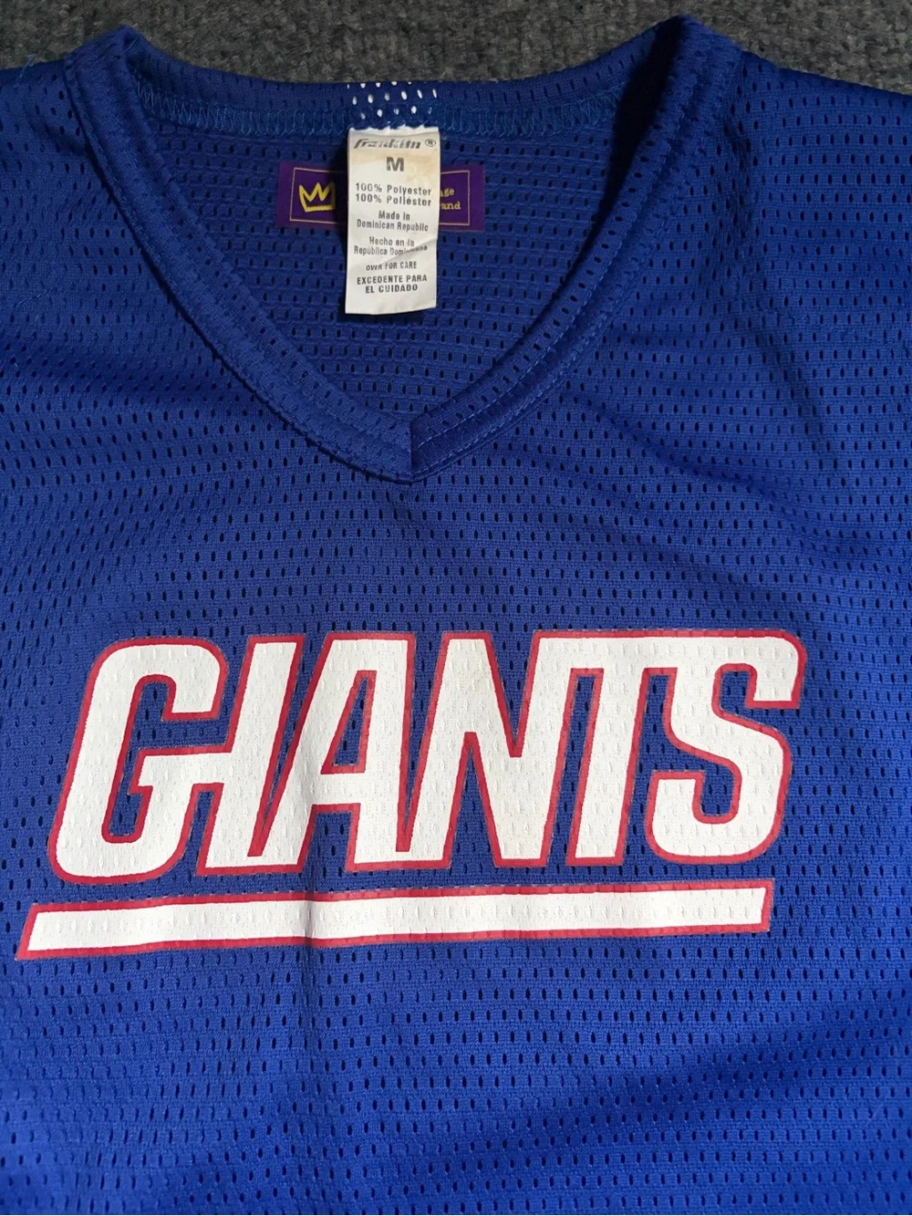 Vintage Giants Blue Kids' Short Sleeve Mesh Jersey